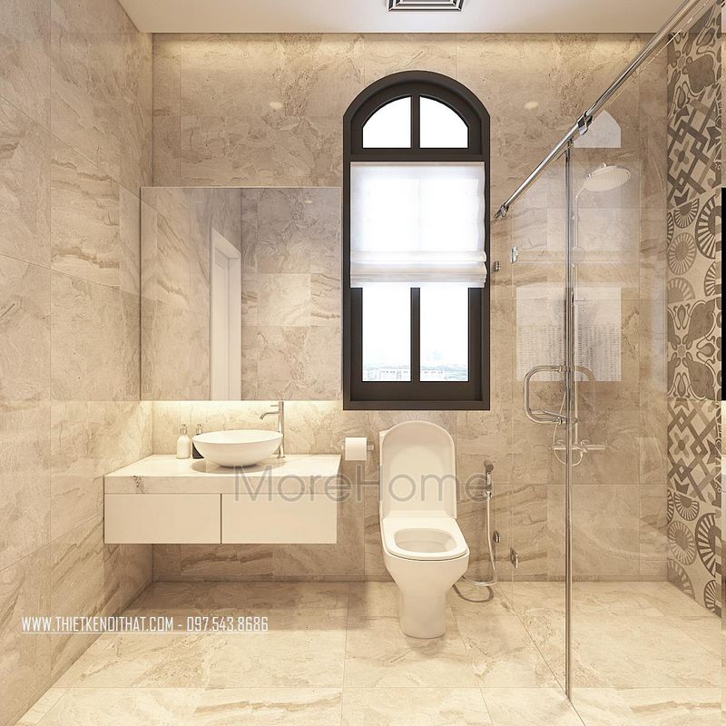 Thiết kế nội thất phòng tắm nhà đẹp 5 tầng